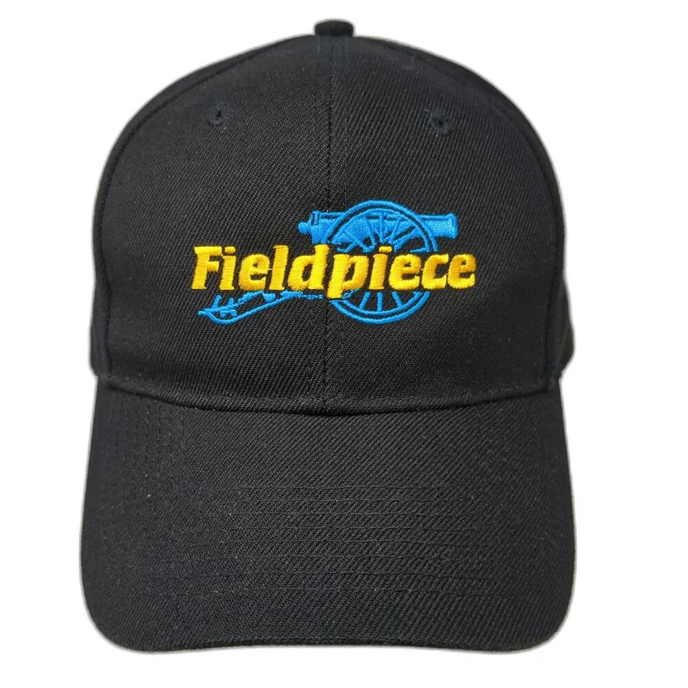 OTTO Baseball Cap Black One Size Embroidered Fieldpiece Logo Strapback Hat